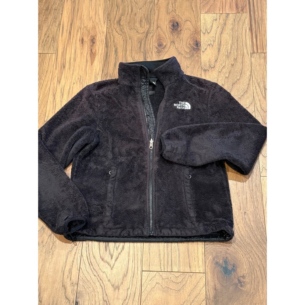 The North Face Fuzzy Fleece Jacket Black Zip Up Women's XS